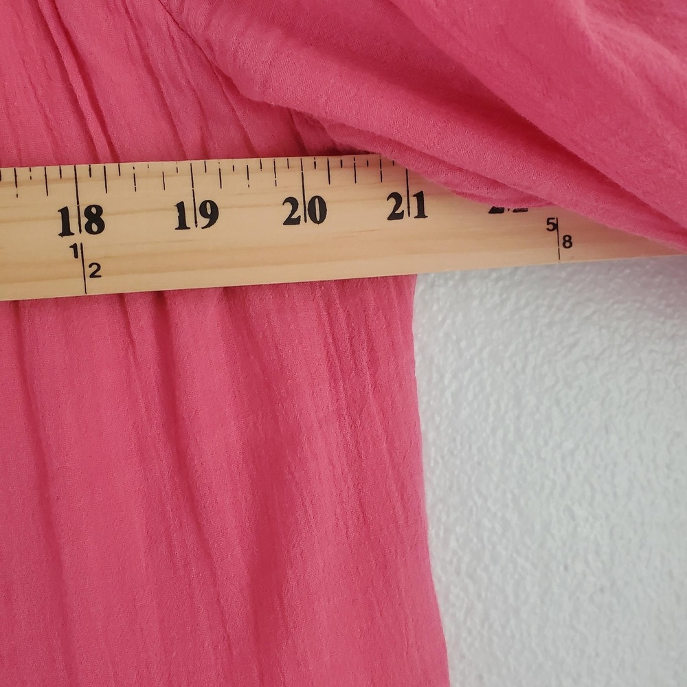 Tuckernuck Pomander Place Dress Women L Pink Lined Beaded Boho Ruffle - Picture 4 of 7